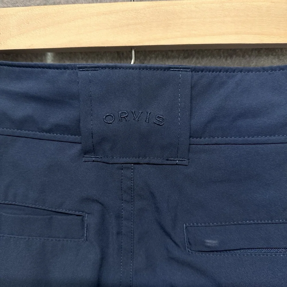 Orvis Men Belted Cargo Shorts Size 32 Blue Climbing Camp Fishing Outdoors Pocket